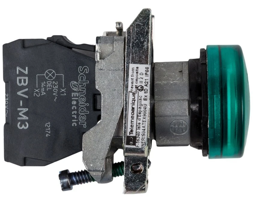 Lampka sygnalizacyjna 22mm zielona 230‑240V AC LED XB4BVM3EX - obrazek 2