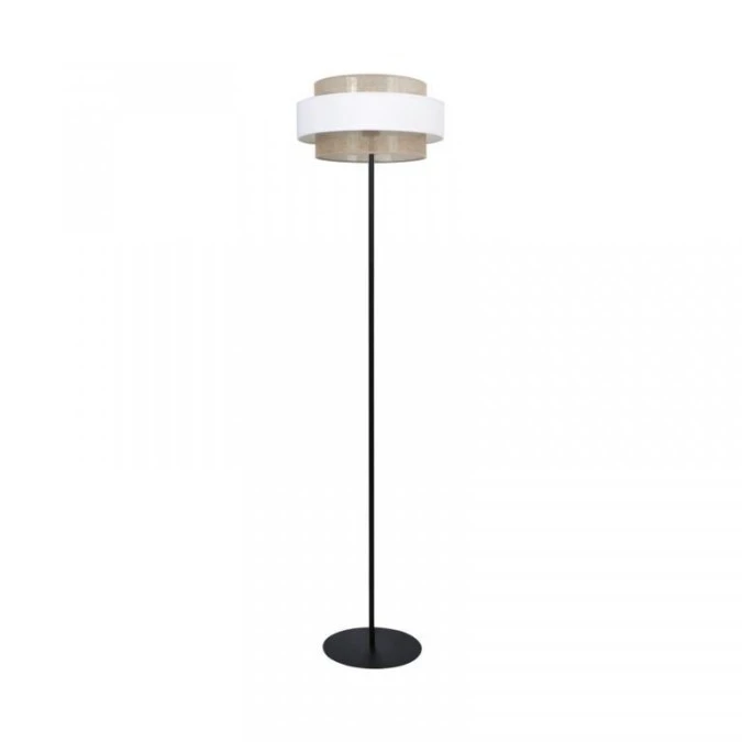 Lampa stojąca CEZAR z abażurem w stylu boho Ø40cm, biało beżowym, 164 cm na E27 K‑5275 Kaja Lighting - obrazek 1