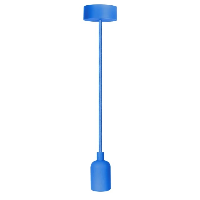 Lampa wisząca zwis sufitowy E27 silikonowa niebieska - obrazek 2
