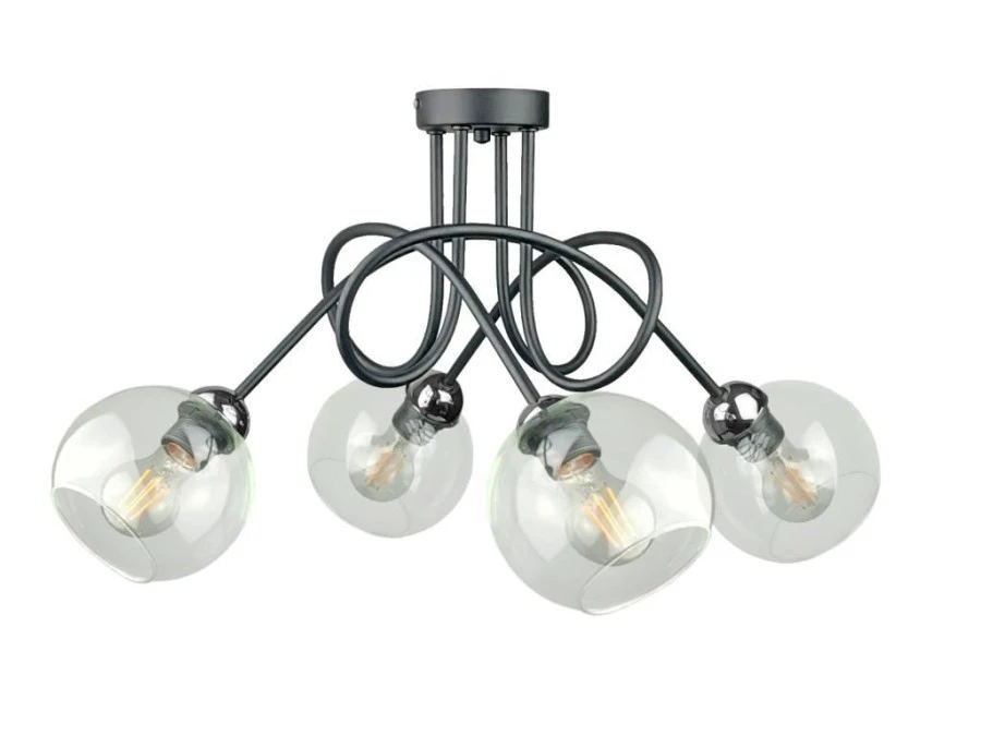 Lampa sufitowa nowoczesna 4xE27 EVIE BLACK/SILVER - obrazek 1