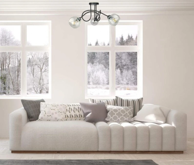 Lampa sufitowa nowoczesna 3xE27 EVIE BLACK/SILVER - obrazek 2
