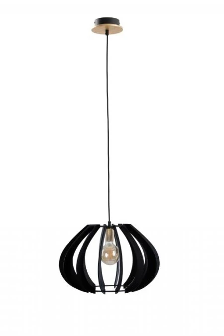Lampa wisząca nowoczesna drewno 1xE27 GEMMA GOLD - obrazek 1