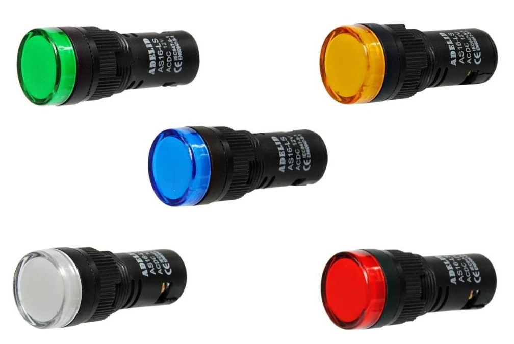 LAMPKA KONTROLKA STEROWNICZA LED 24V 16MM NIEBIESKA AS16‑LSB‑24 - obrazek 2