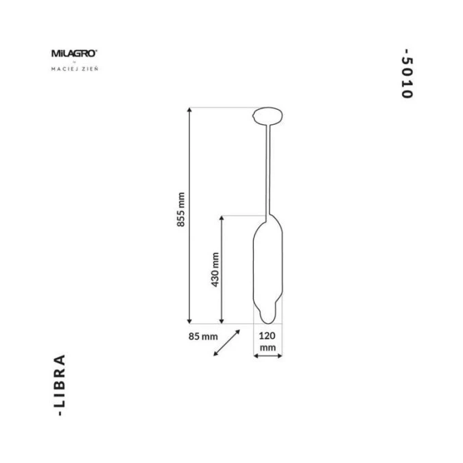 Lampa wisząca LIBRA 6xE14 w kolorze czarnym MILAGRO BY MACIEJ ZIEŃ - obrazek 2