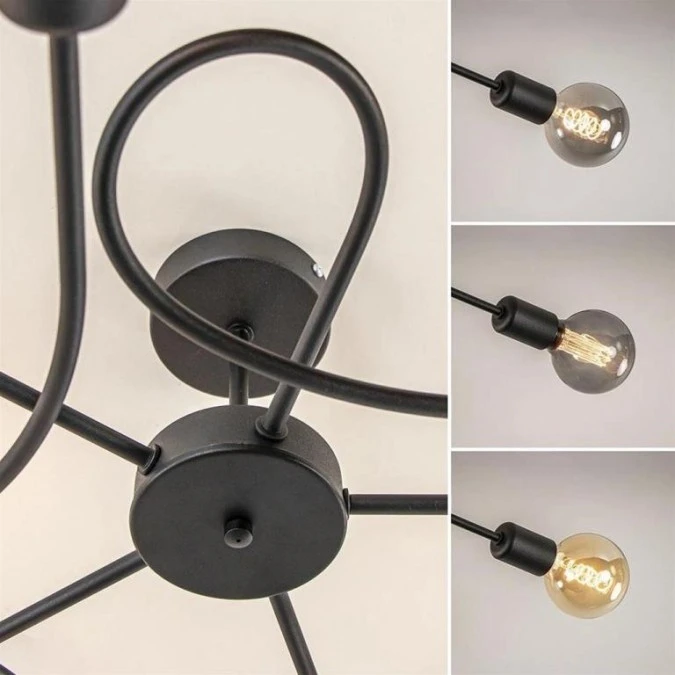 Lampa sufitowa nowoczesna 5xE27 FIORE BLACK - obrazek 3