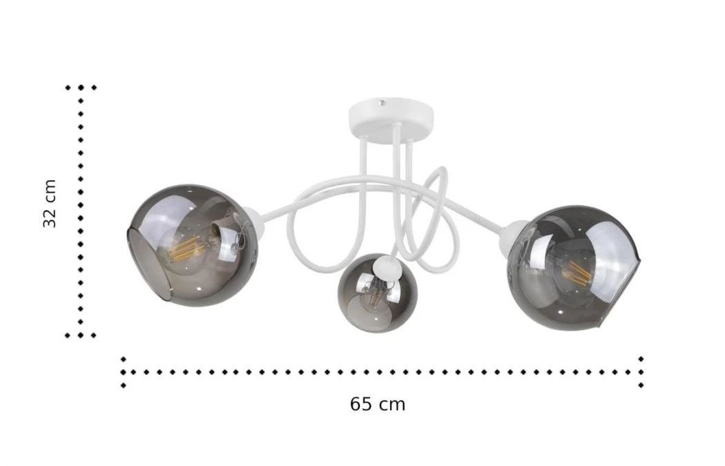 Lampa sufitowa nowoczesna 3xE27 RING WHITE - obrazek 3