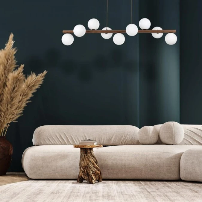 Lampa wisząca do salonu z dziewięcioma szklanymi kloszami ESTERA WOOD ORZECH 10273 TK Lighting - obrazek 2