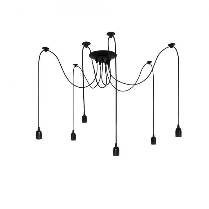 Lampa wisząca pająk ARANEA 6xE27 czarny EDO777189 EDO - obrazek 1