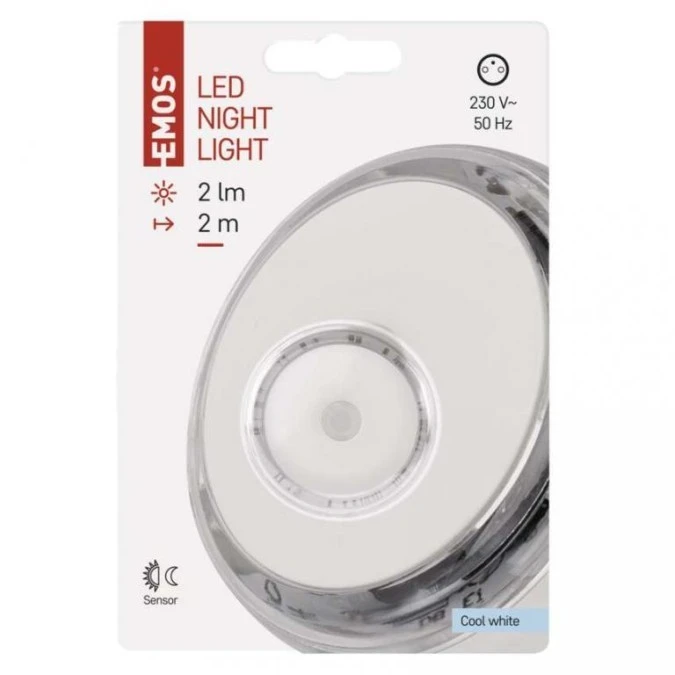 Lampka nocna wtykowa LED z czujnikiem zmierzchowym biała P3306 - obrazek 2