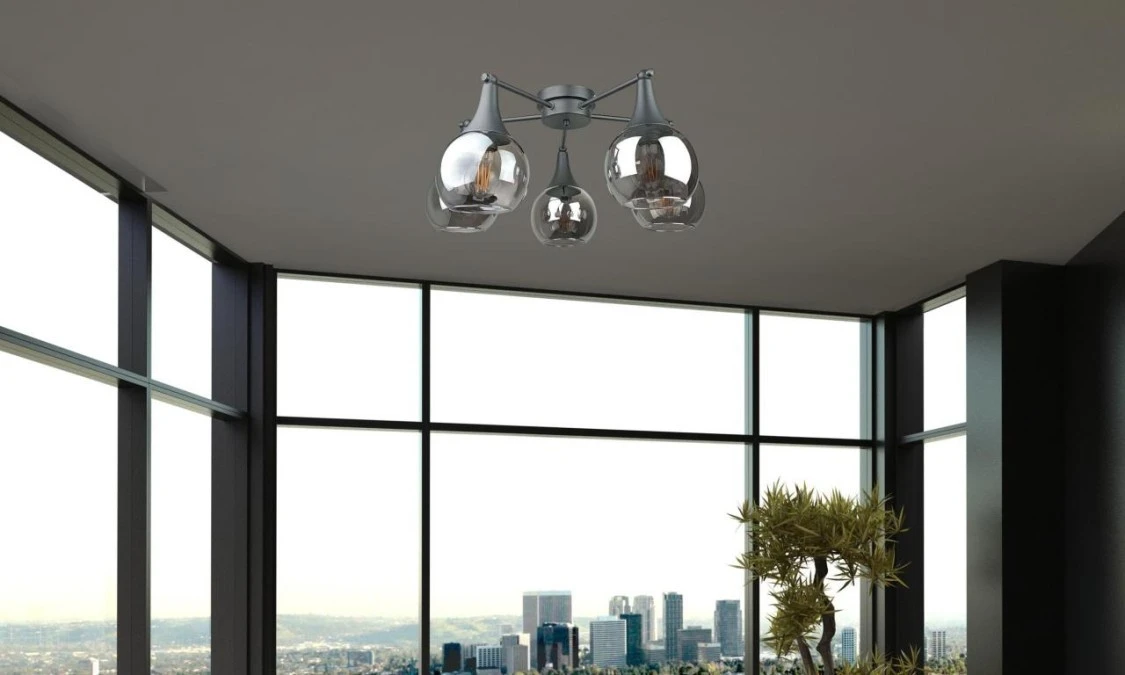 Lampa sufitowa 5xE27 STAR SMOKY BLACK - obrazek 2