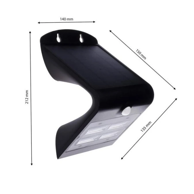 Lampka Solarna Butterfly Czarna 3,2W EKO3874 Milagro - obrazek 2