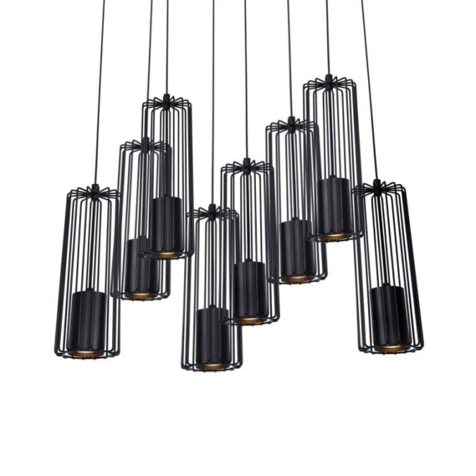 Lampa wisząca do jadalni FALCON, druciane klosze w kolorze czarnym na GU10 K‑4933 Kaja Lighting - obrazek 3