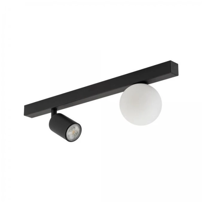 Lampa sufitowa na listwie z mlecznym, okrągłym kloszem i ruchomym spotem VOX 10000 TK Lighting - obrazek 1