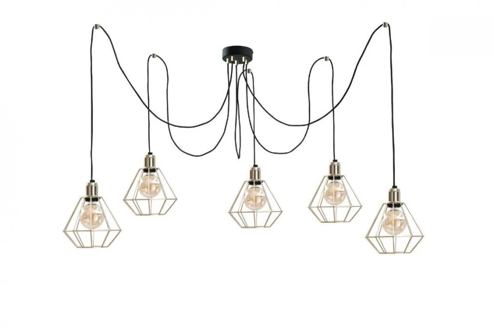 Lampa wisząca loftowa 5xE27 COMO GOLD - obrazek 1