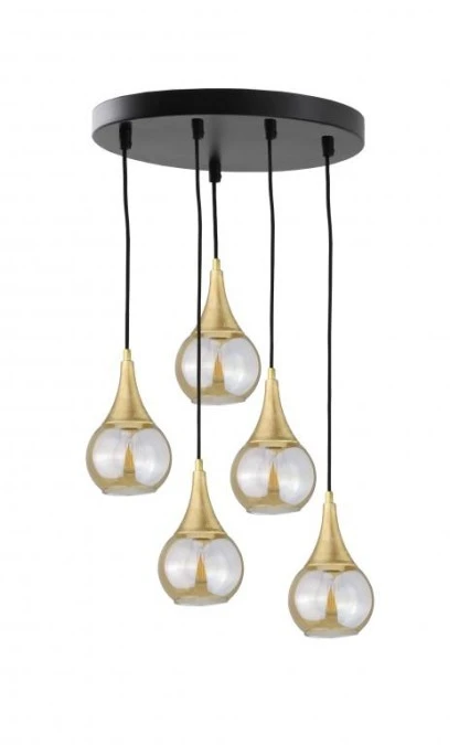 Lampa wisząca nowoczesna 5xE27 LACRIMA HONEY/GOLD - obrazek 1