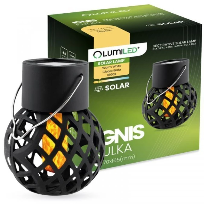 Lampa Solarna LED Lampion Kulka 7cm IGNIS Latarenka Ogrodowa IP44 1800K LUMILED - obrazek 2