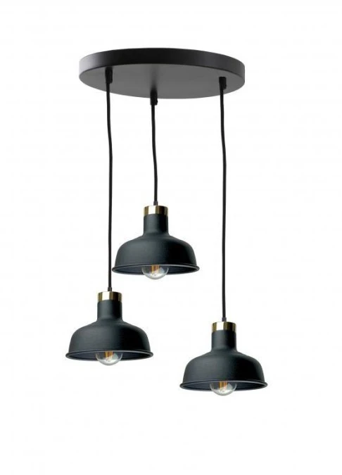 Lampa wisząca nowoczesna 3x E27 HEBE BLACK - obrazek 1