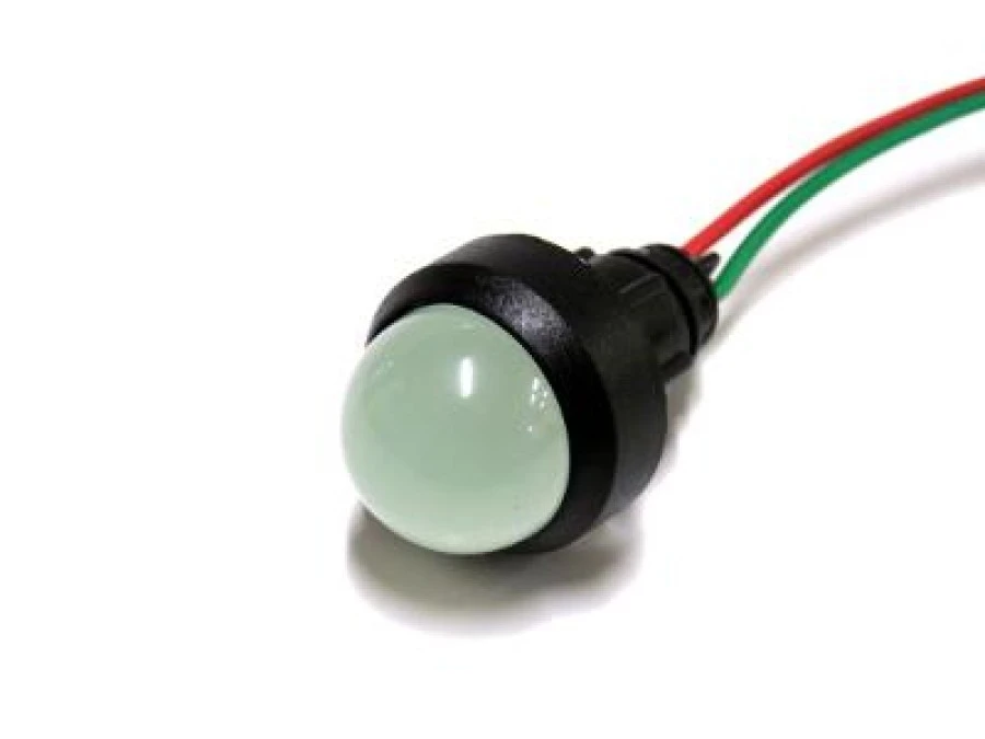 Lampka LED zielona 12‑24V AC/DC (klosz 20mm) - obrazek 1