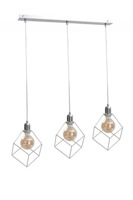 Lampa wisząca loftowa 3xE27 RUBEN SILVER - obrazek 1