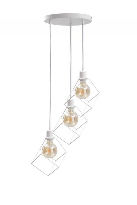 Lampa wisząca loftowa 3x E27 RUBEN WHITE - obrazek 1
