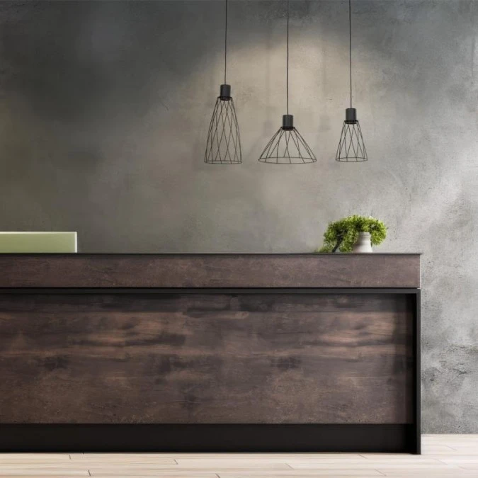 Lampa wisząca MODESTO BLACK z trzema drucianymi kloszami na GU10 na listwie 10149 TK Lighting - obrazek 3