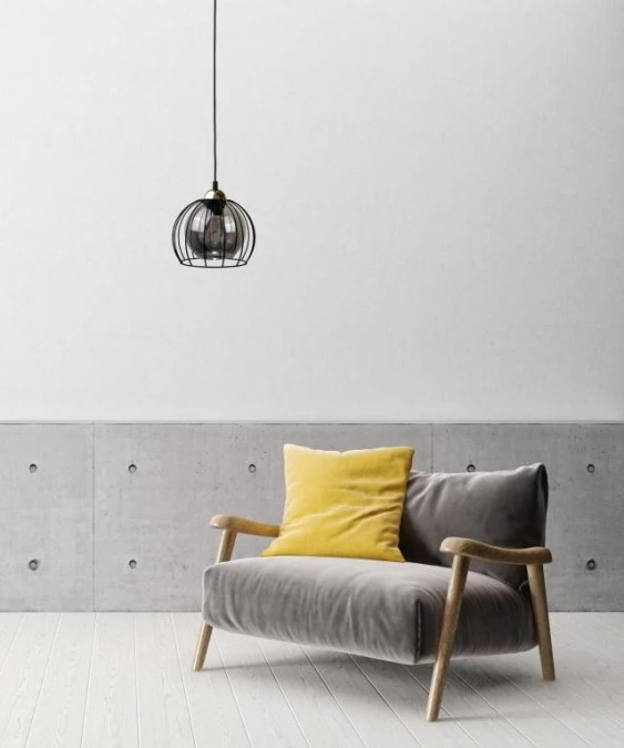 Lampa wisząca nowoczesna loftowa 1xE27 SOLO BLACK/GOLD - obrazek 2