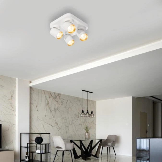 Lampa sufitowa Andy 4xGU10 Kwadrat Biały + Złoty ML9940 Milagro - obrazek 3