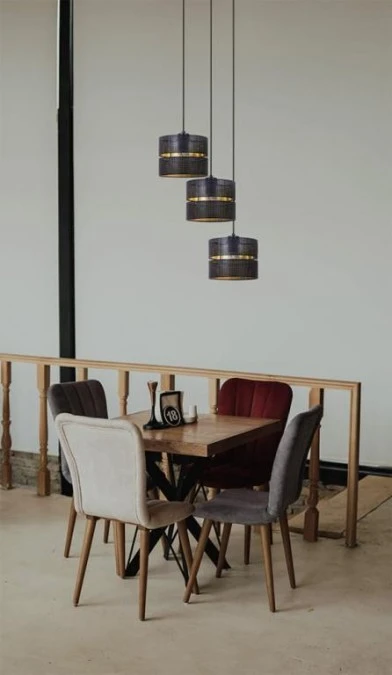 Lampa wisząca ZIMBO, siatkowate czarno‑złote klosze na E27 K‑5222 Kaja Lighting - obrazek 3