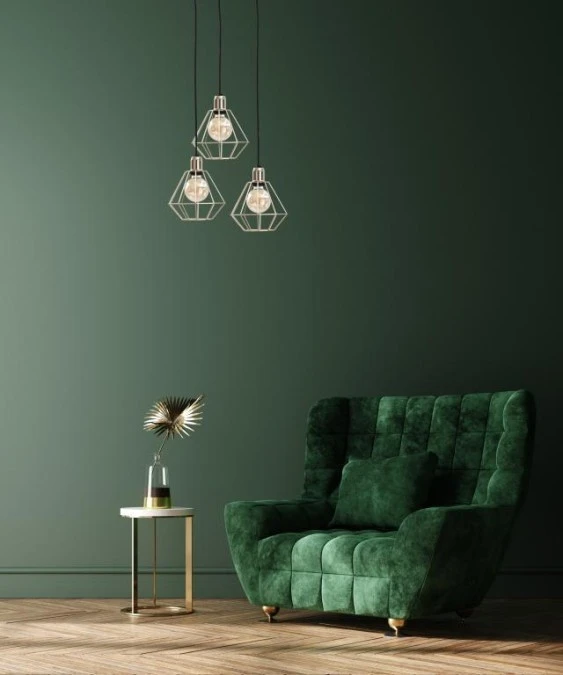 Lampa wisząca loftowa 3x E27 COMO GOLD - obrazek 2