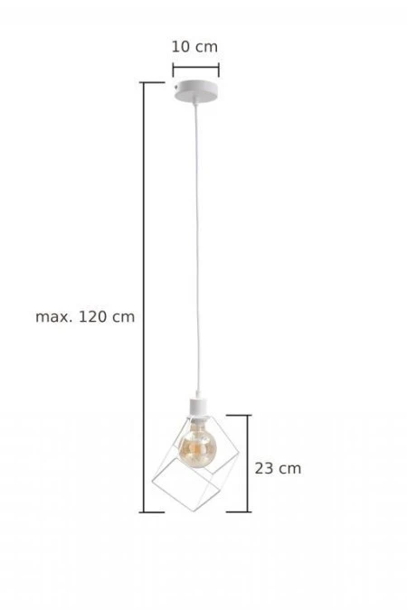 Lampa wisząca loftowa 1xE27 RUBEN WHITE - obrazek 2