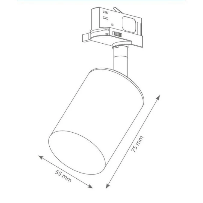 Lampa SIENA‑Track‑ALU‑W/W‑3F biała z białym przegubem 1xgu10 LUXsystem‑3F (na szynę trzyfazową) - obrazek 2