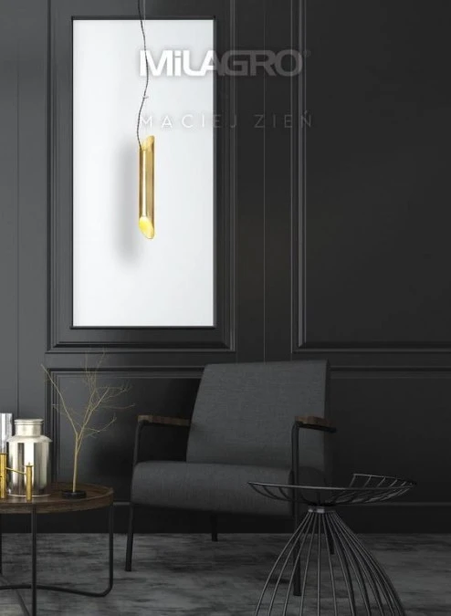 Lampa wisząca w kolorze złotym LIBRA 1xE14 MILAGRO BY MACIEJ ZIEŃ - obrazek 3