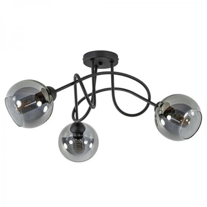 Lampa sufitowa czarna nowoczesna RING E27 max.60W - obrazek 2