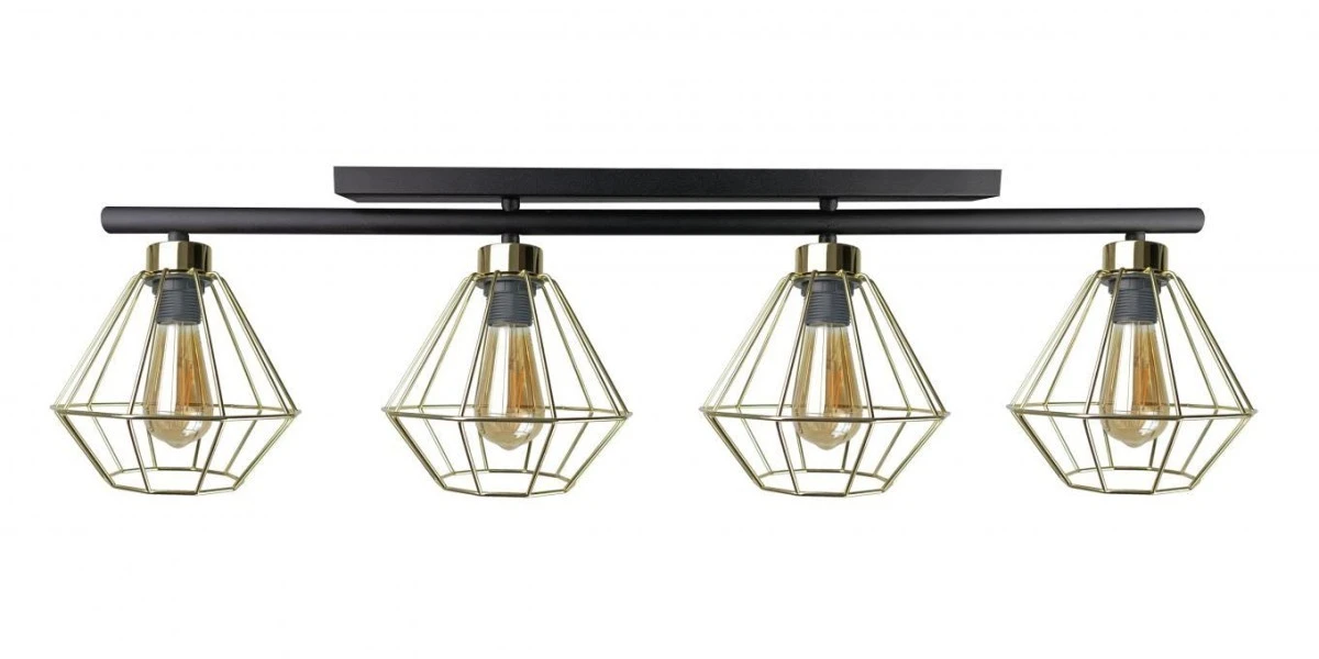 Lampa sufitowa nowoczesna 4xE27 FEBRIS BLACK/GOLD - obrazek 1