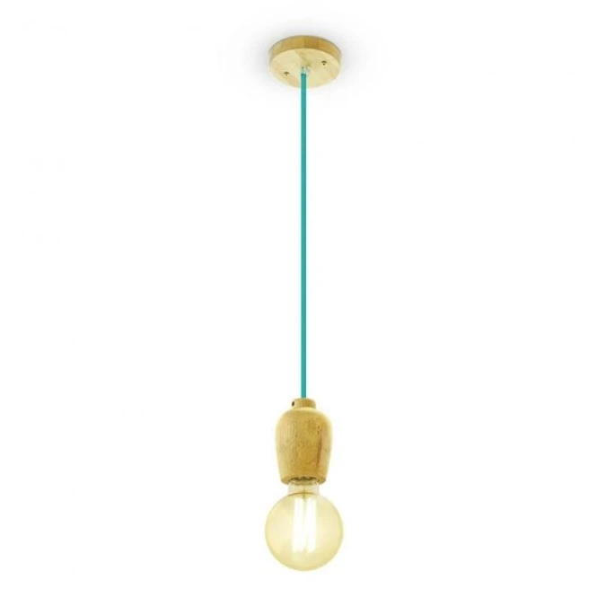 Lampa Wisząca VT‑7778 Drewno Niebieski Przewód 3722 - obrazek 2