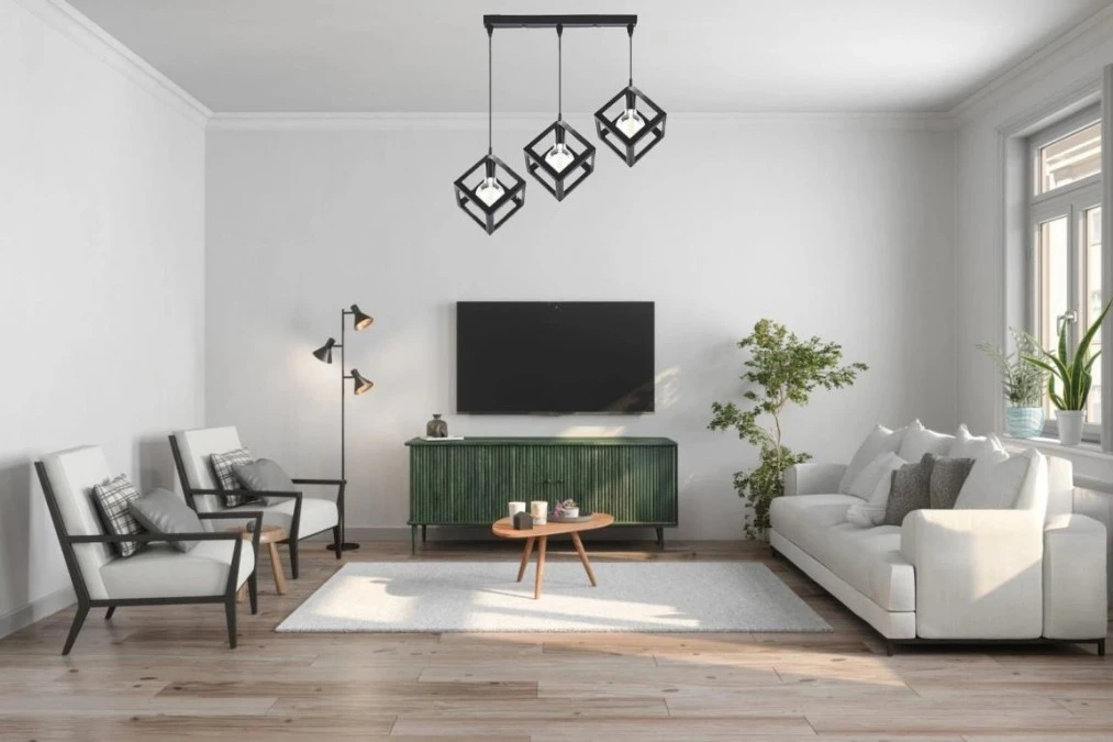 Lampa Wisząca Sufitowa TALUS Geometryczna Zwis Kostka do LED 3x E27 LUMILED - obrazek 2