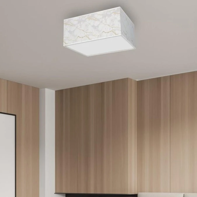 Lampa sufitowa SENSO White/Gold kwadrat 400mm 2xE27 MLP7303 Milagro - obrazek 3