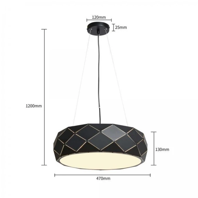 Lampa wisząca z serii REUS LED do stylowego salonu LP‑8069/1P BK Light Prestige - obrazek 2