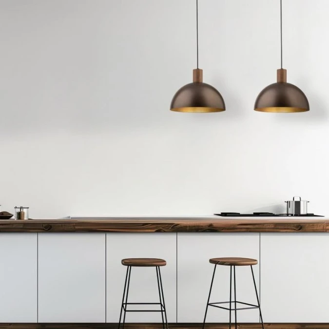 Lampa wisząca brązowa metal+drewno E27 OSLO 4508 TK Lighting - obrazek 3