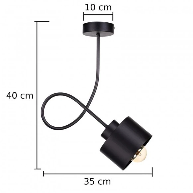 Lampa sufitowa nowoczesna 1xE27 SIMPLY BLACK - obrazek 2