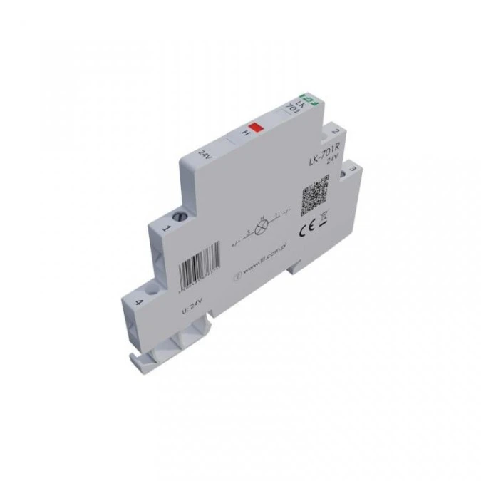 Lampka modułowa 1‑fazowa czerwona 12‑48V AC/ 12‑60V DC 1/2 modułu LK‑701R‑24 - obrazek 3