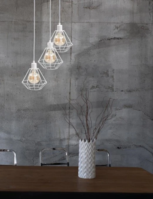Lampa wisząca loftowa 3x E27 FOSKAL WHITE - obrazek 2