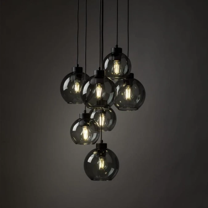 Lampa wisząca CUBUS z grafitowymi zwisającymi szklanymi kloszami na rozecie do salonu 10207 TK Lighting - obrazek 2