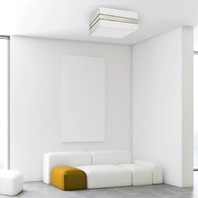 Lampa sufitowa Kwadrat ULTIMO WHITE 2xE27 40cm MLP7347 Milagro - obrazek 3