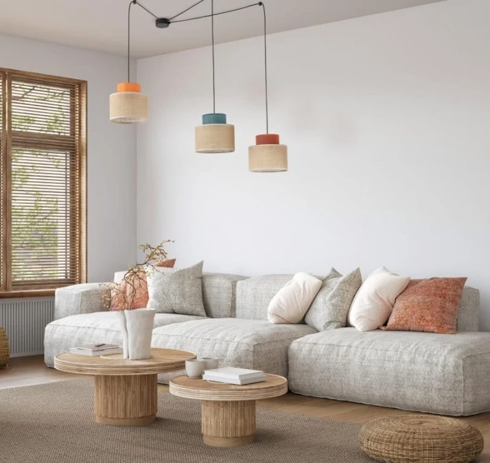 Lampa wisząca typu pająk z 3 kloszami DUO JUTA MIX na E27 3140 TK Lighting - obrazek 2