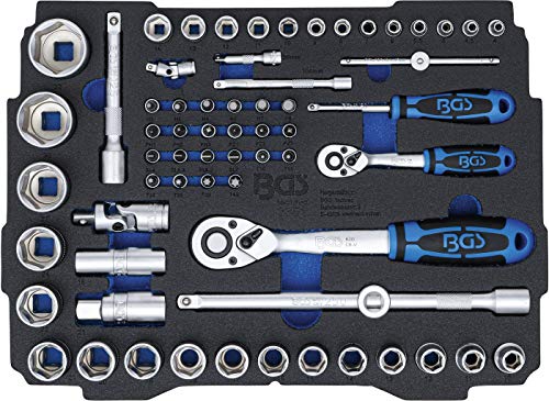 BGS 3351 Wkładka piankowa do art. BOXSYS1 & 2: Zestaw kluczy nasadowych 6,3 mm (1/4″) / 12,5 (1/2″) systainer 65 szt.