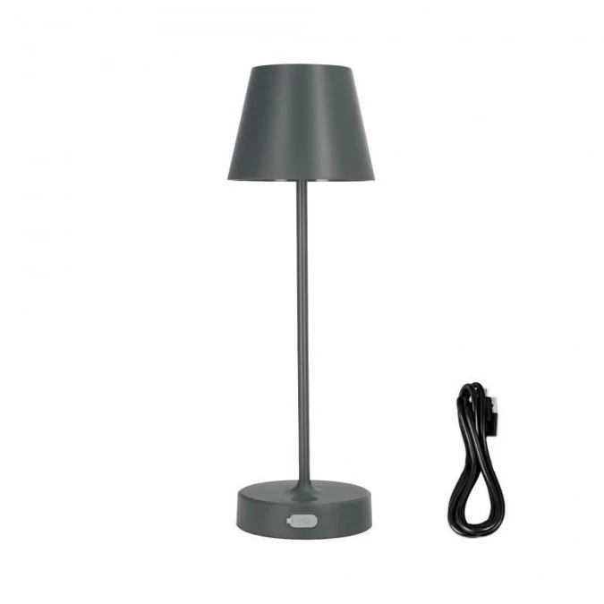 Lampka stołowa NELI 2,7W LED szara, z akumulatorem 2200mAh, IP54, barwa ciepła 200lm, 33cm, EDO777643 EDO - obrazek 1
