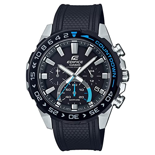 Casio Edifice męski zegarek na rękę z chronografem, czarny, czarny - obrazek 1
