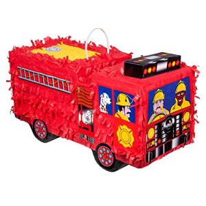 Boland 30966 Pinata samochód strażacki, wymiary 43 x 24 18 cm, dekoracja urodzinowa, gra imprezowa, prezent Boland 30966 Pinata samochód strażacki, wymiary 43 x 24 18 cm, dekoracja urodzinowa, gra imprezowa, prezent