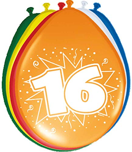 Folat Balony na 16 urodziny 30cm 8szt Folat Balony na 16 urodziny 30cm 8szt